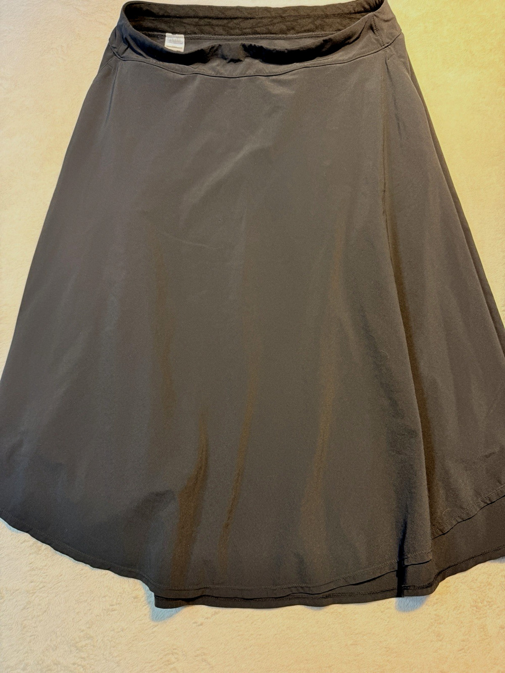 Smartwool Merino Wool Blend Lined Black Stretch Hiking Travel Midi Skirt Sz M
